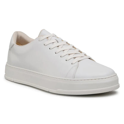 LOW TOP PLAIN WHITE LEATHER SNEAKERS