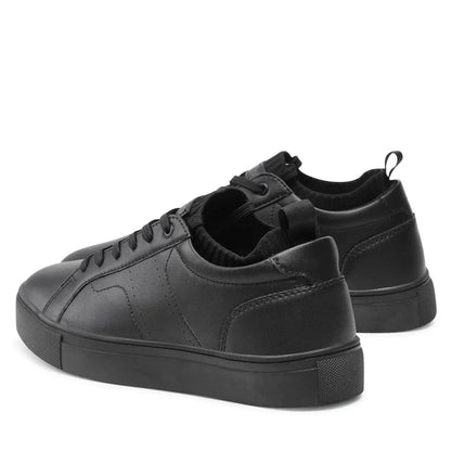 LOW TOP BLACK LEATHER SNEAKERS