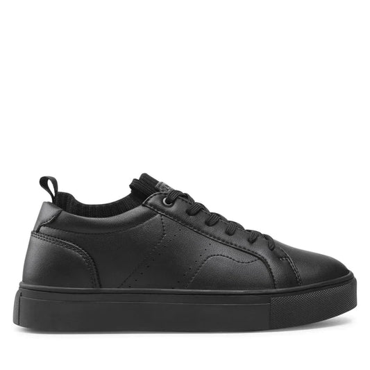 LOW TOP BLACK LEATHER SNEAKERS