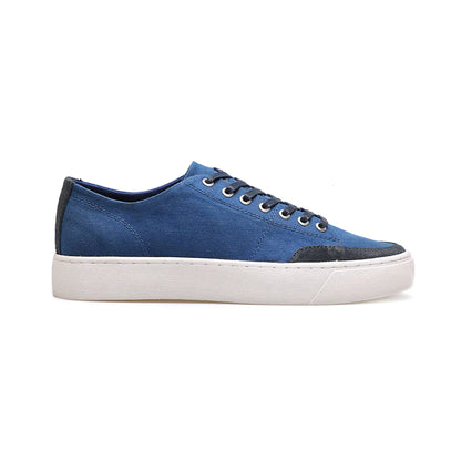 LOW TOP BLUE CANVAS SNEAKERS
